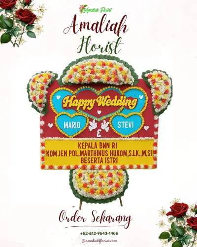 Karangan Papan Bunga Pernikahan di Leuwicoo